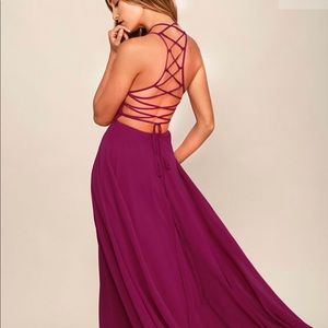 New Lulus Strappy to be here magenta dress